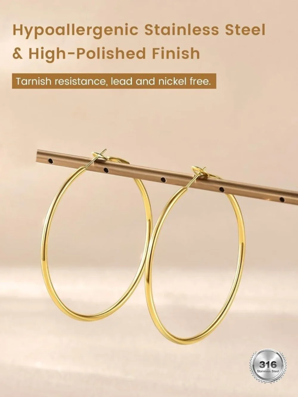 Large Silver & Gold Plated Hoop Earrings for Women - Stylish & Versatile